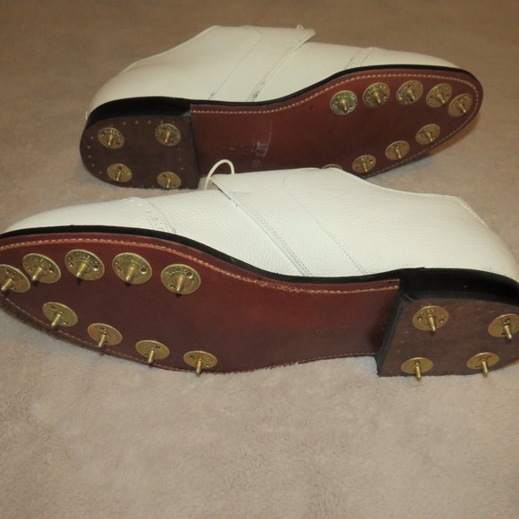 Footjoy Classics White Wingtips Golf Shoes Metal Spikes 57554 NWOB 14 EE